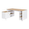 ECKSCHREIBTISCH mit Stauraum - MDF - Weiß und naturfarben - ROMIARA - Naturfarben, Holz (174/120/76cm) - Vente-Unique