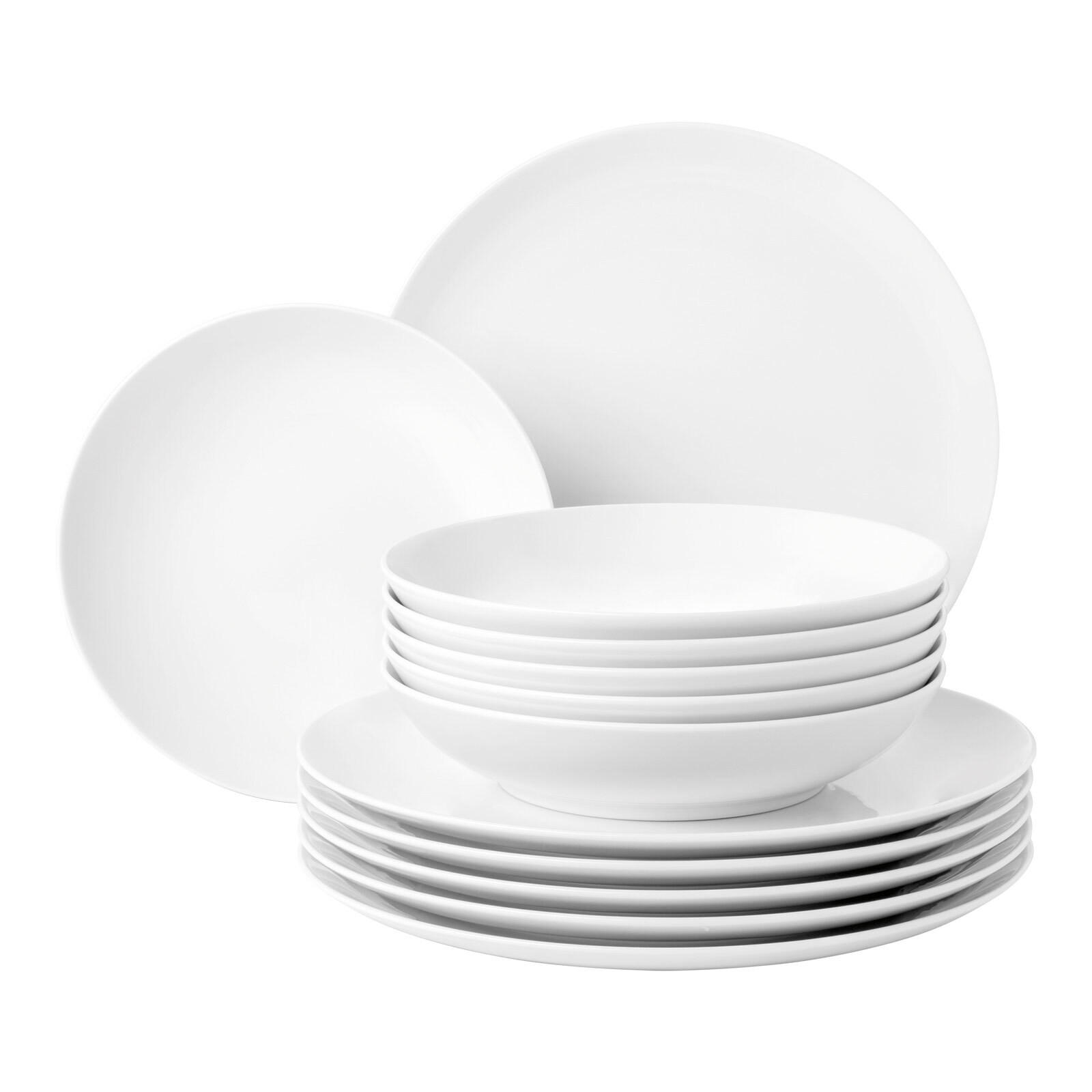 TAFELSERVICE Liberty Weiß weiß 12er Set - Weiß, Keramik (32.3/23.5/32.3cm) - Seltmann Weiden