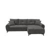 ECKSCHLAFSOFA mit Schlaffunktion und Bettkasten, beidseitig montierbar - Anthrazit/Schwarz, Kunststoff/Textil (284/191cm) - ed exciting design