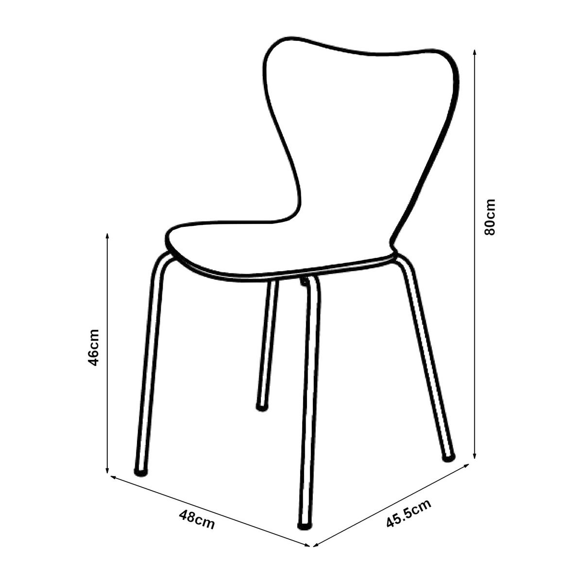 ESSZIMMERSTUHL-SET 4 TLG. Essunga - Chromfarben/Birkefarben, Holz/Metall (48/80/45.5cm) - [en.casa]