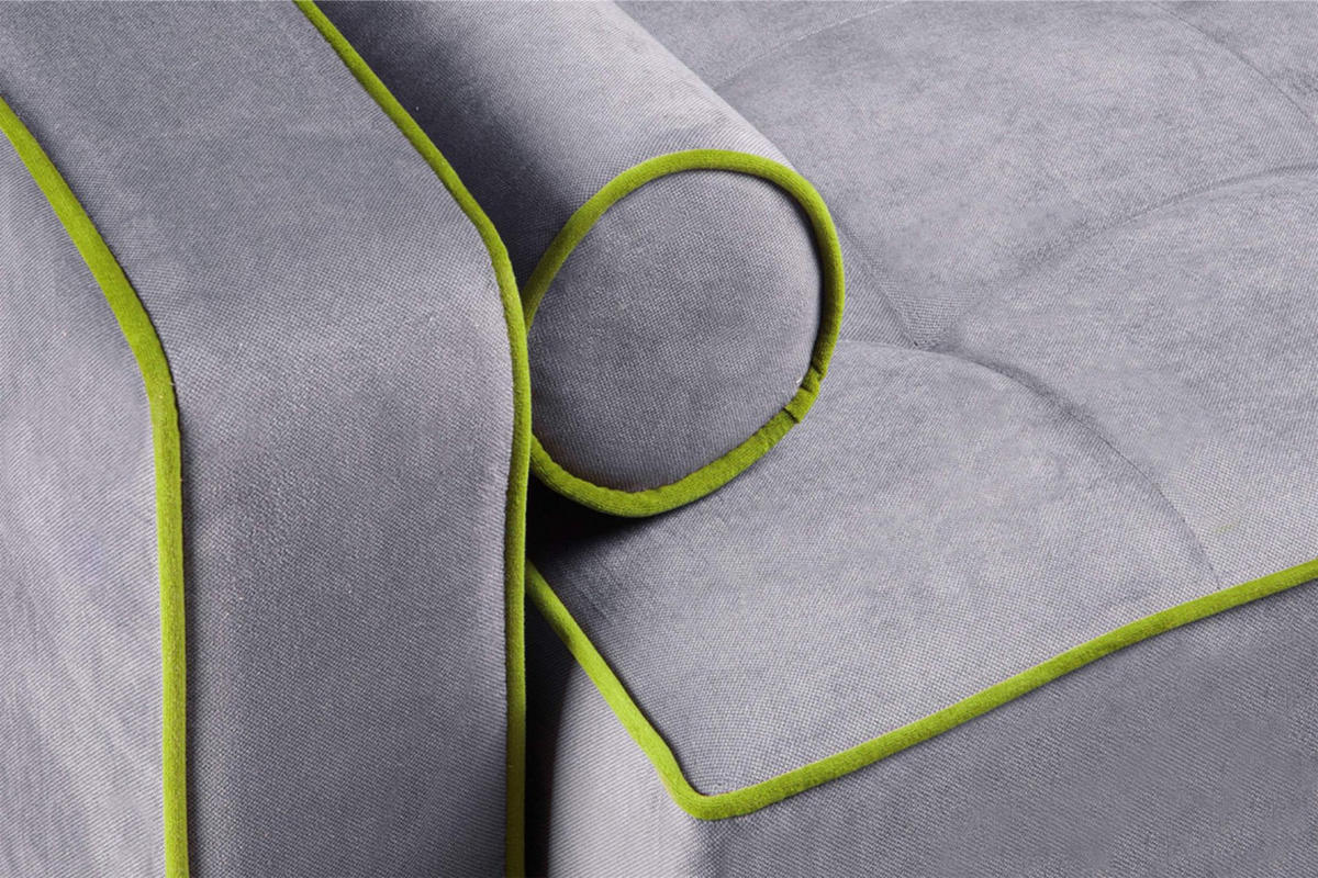 3-SITZER-SCHLAFSOFA DOZER mit 2 Zierkissen und Wellenunterfederung, Grau - Grau, Textil (223/94/93cm) - KONSIMO®