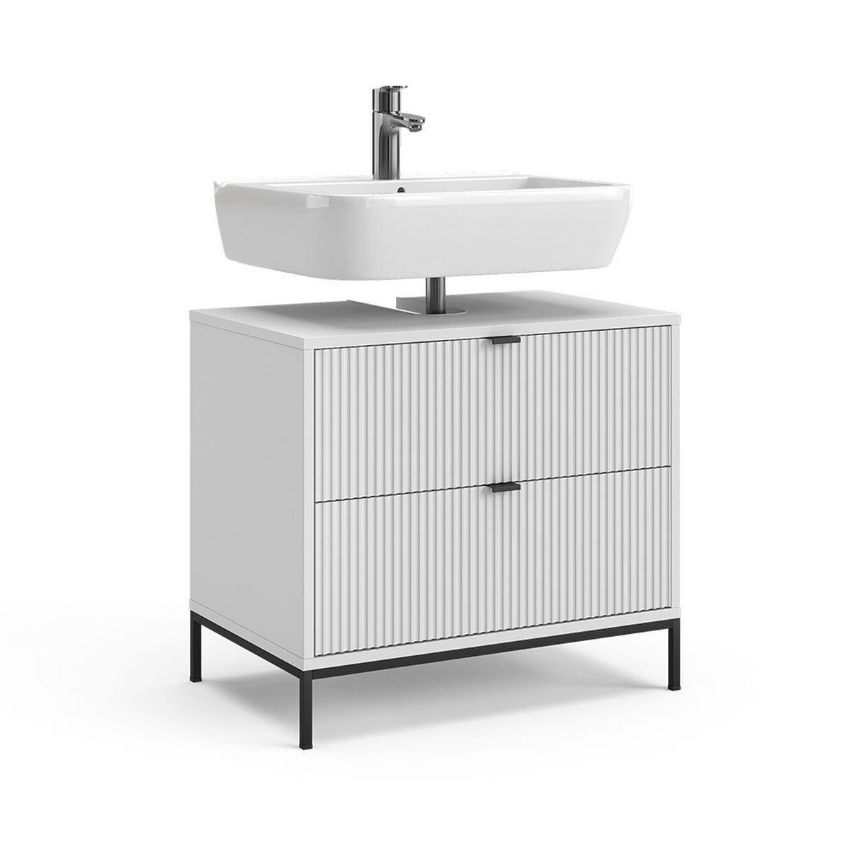WASCHBECKENUNTERSCHRANK Eliza Weiß 70 x 63 cm mit 2 ausziehbaren Schubladen - Weiß, Holzwerkstoff (70/63/45.1cm) - Vicco