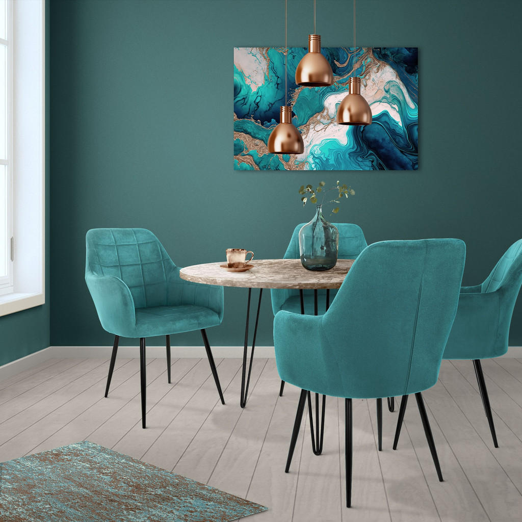 Thumbnail - Ml-Design Esszimmerstuhl, Hellblau, Metall, 60x84x58 cm, Esszimmer, Stühle, Esszimmerstühle, Armlehnenstühle