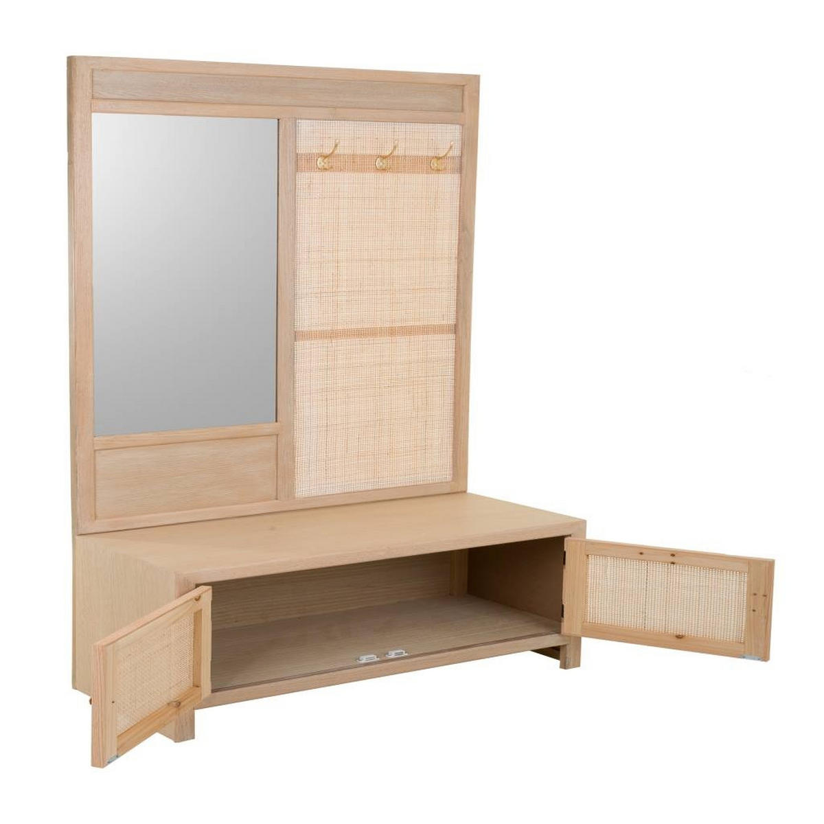 GARDEROBE aus Holz 90x8x181h-90x39x46 cm - Braun, Holzwerkstoff (90/181/8cm) - Wanderlust