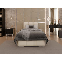 POLSTERBETT Zaira 90x200cm – Elegantes Polsterbett für modernen Wohnstil , Federkernmatratze Bonnel (18cm), beige - Beige, Holz (90/200cm) - Homesy