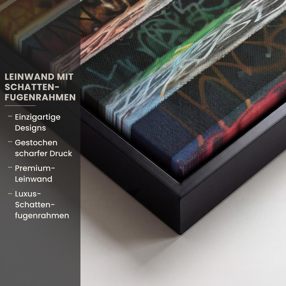 LEINWAND Bilder mit Rahmen - Treppe - Graffiti - Farben - Kunst - 70x100 - Multicolor, Textil (70/100cm) - MuchoWow