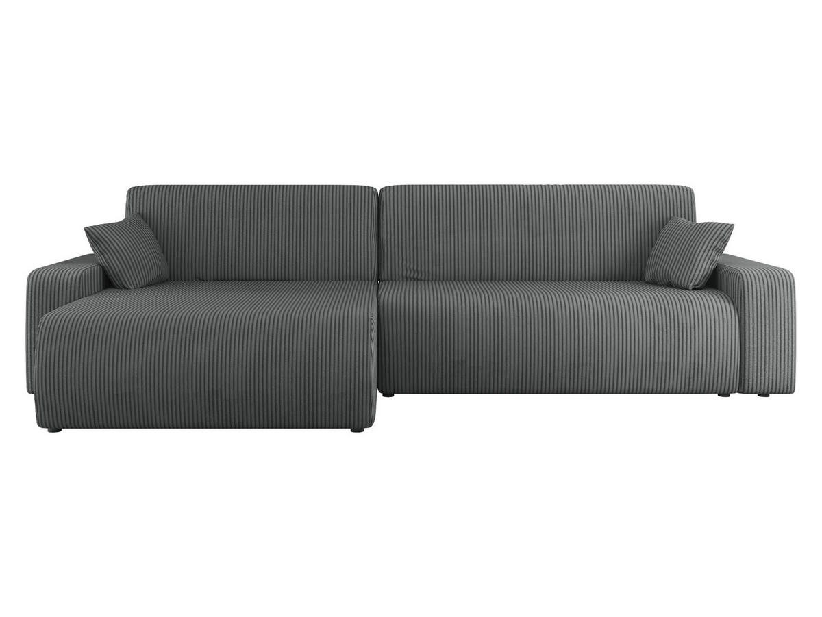 ECKSOFA Piano L Cord - Schwarz/Grau, Holz/Kunststoff (274/145cm) - MIRJAN24