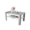 COUCHTISCH rechteckig Beton Weiß höhenverstellbar 100/60/55 cm - Hellgrau/Weiß, Holzwerkstoff (60/100/55cm) - designimpex