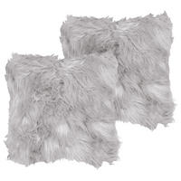 DEKOKISSEN 2er-Set Hellgrau 45/45 cm Lubha - Hellgrau, Textil (45/45cm) - Beliani