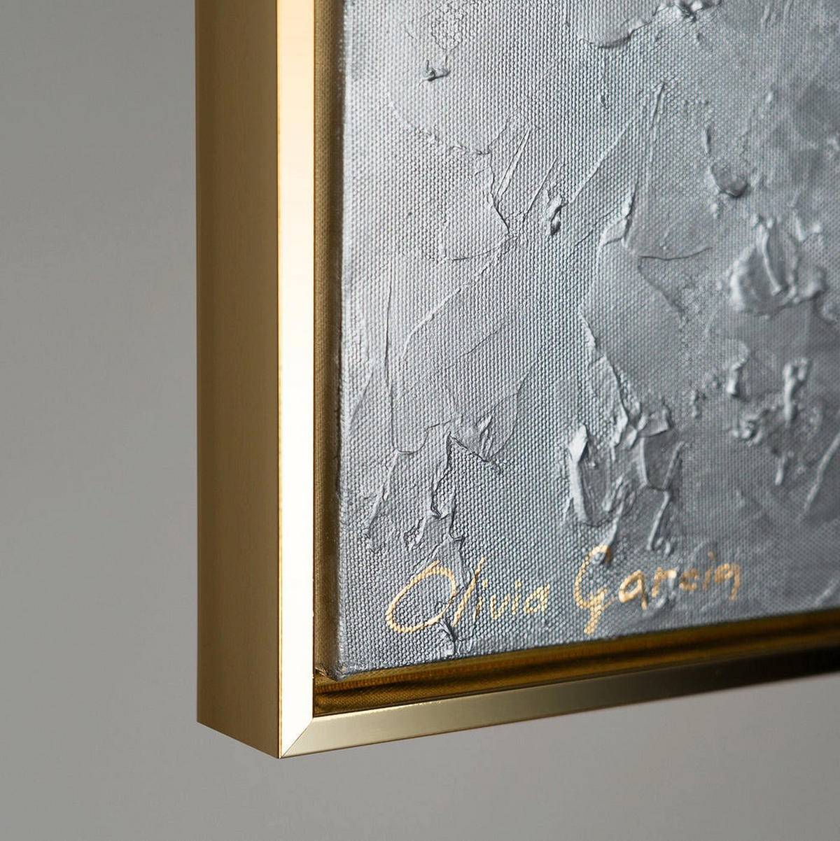 GEMÄLDE Magische Fische Schattenfugenrahmen Gold 120x80 cm - Goldfarben, Holz (120/80cm) - YS-art gallery