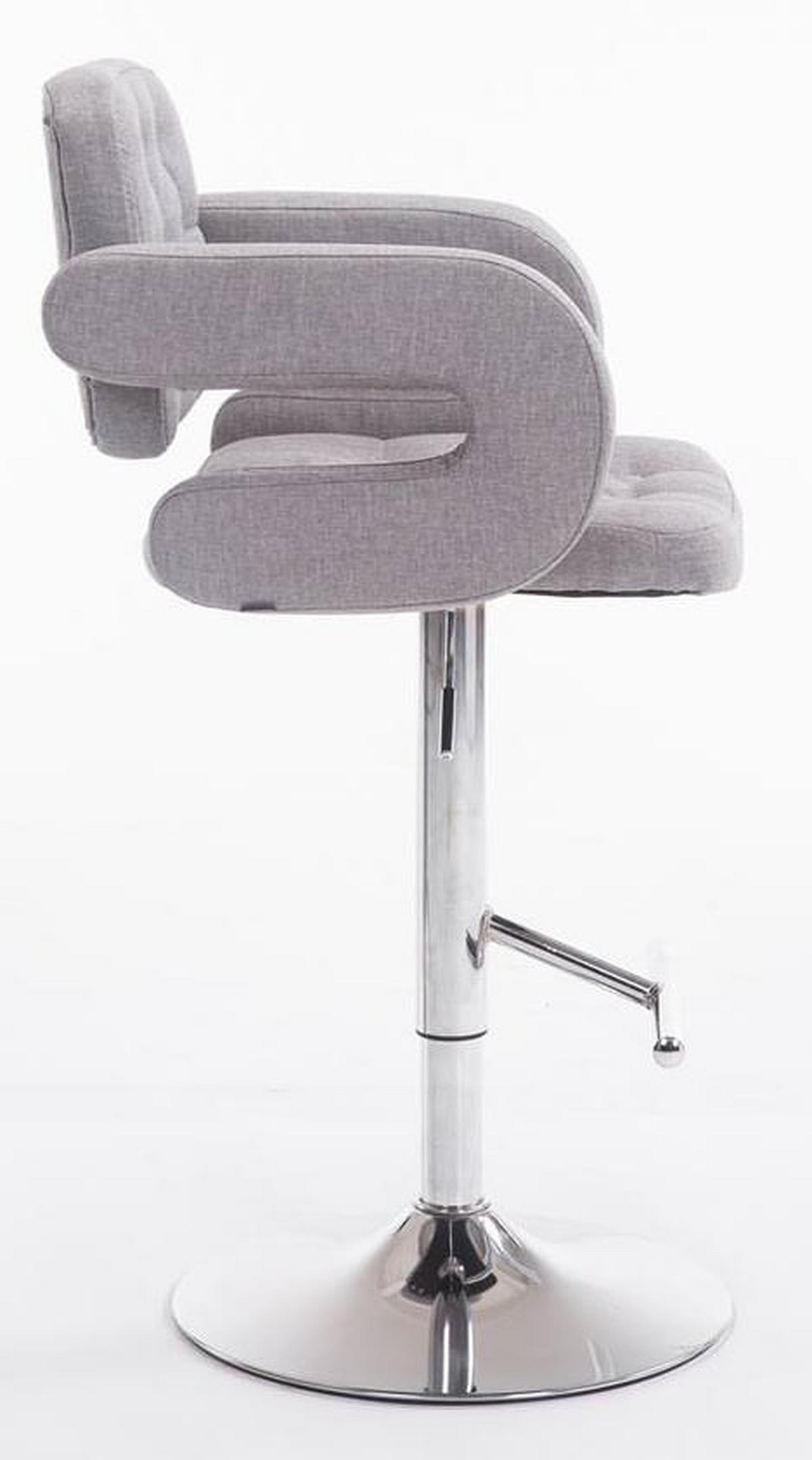 BARHOCKER Dubai, 2er Set, Gestell Metall in Chromoptik, Stoff Grau - Chromfarben/Grau, Textil/Metall (52/100/55cm) - TPFLiving