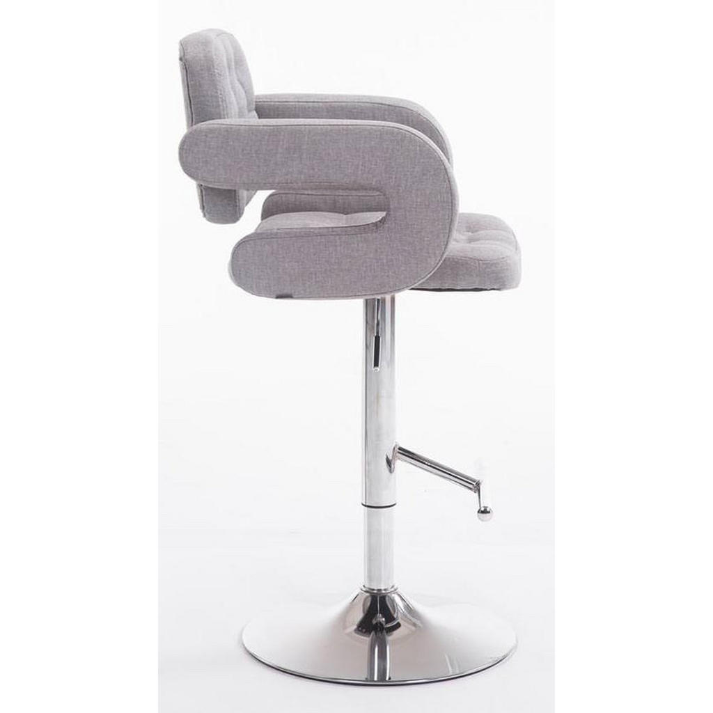 Thumbnail - TPFLiving Barhocker, Grau, Textil, Rundrohr, 52x100x55 cm, Esszimmer, Barmöbel, Barhocker