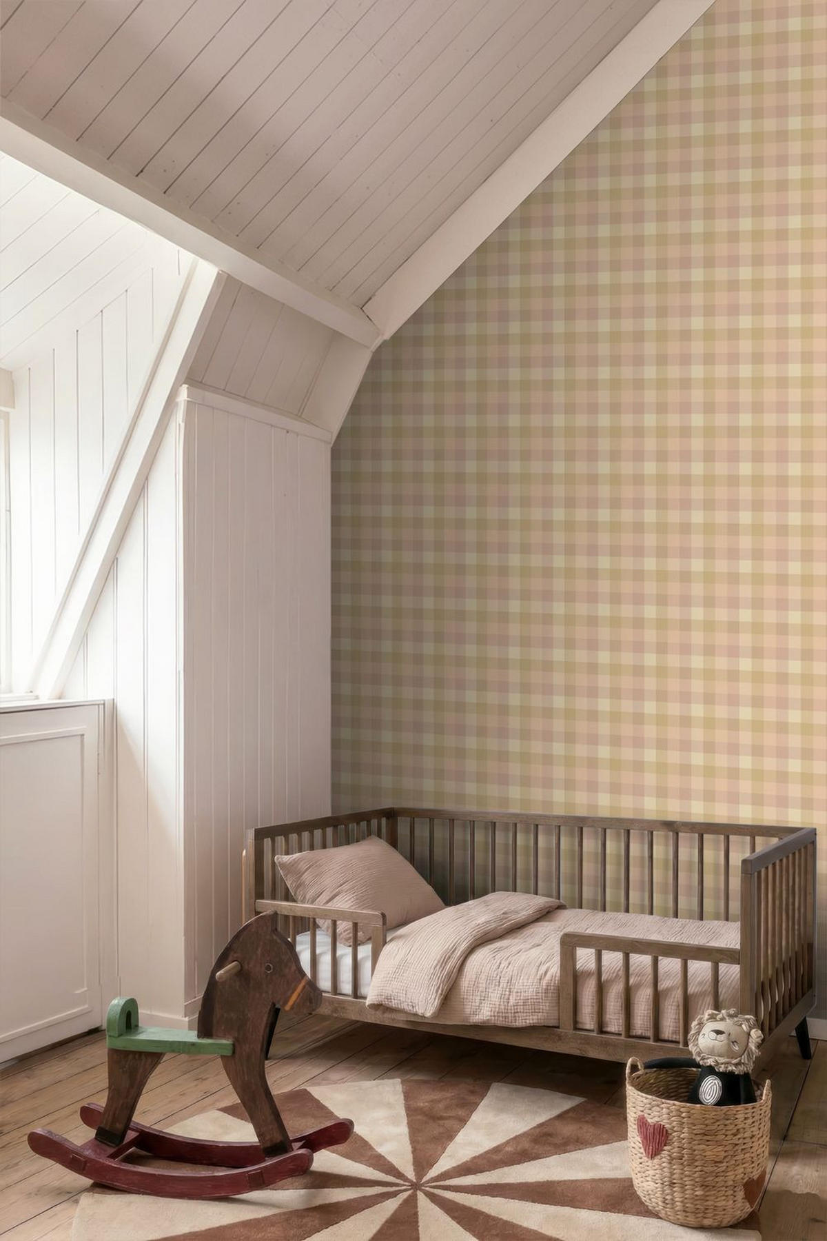 TAPETE Karomuster 50 x 900 cm - Beige, Papier (50/0.1cm) - ESTAhome