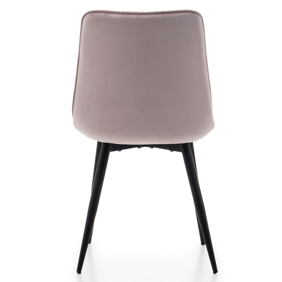 STUHL CHIC gespolsterter mit Steppung - rosa - Samt Velours - Schwarz/Rosa, Metall (50/88/47cm) - NEW HOME