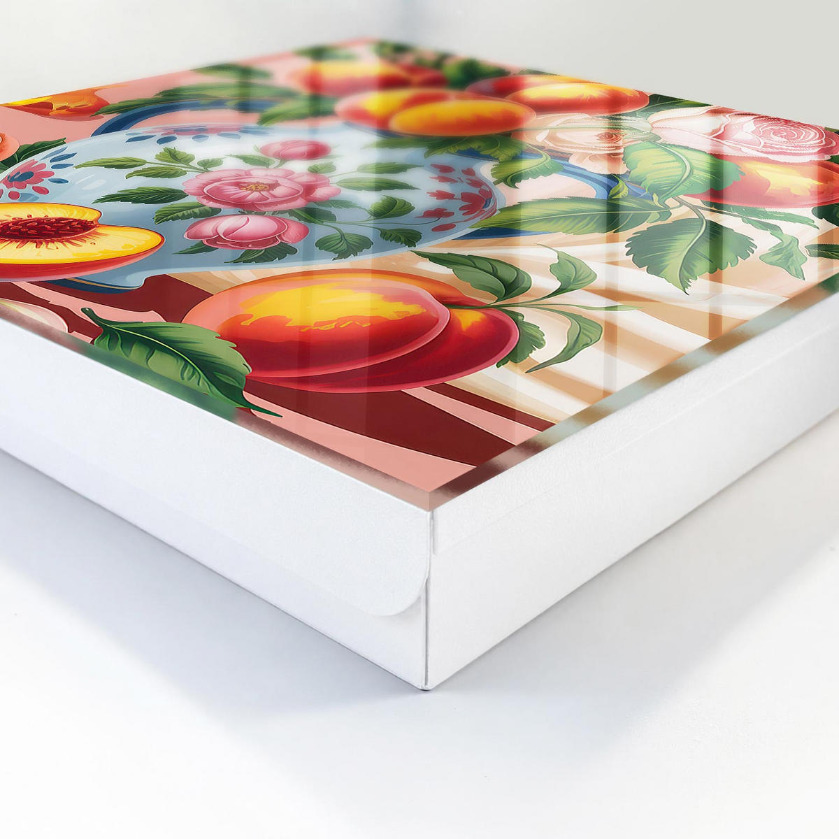 SCHLÜSSELBOX Weiß 30x30 cm – Türöffnung nach rechts - Stillleben - Orange, Metall (30/30/5cm) - TULUP
