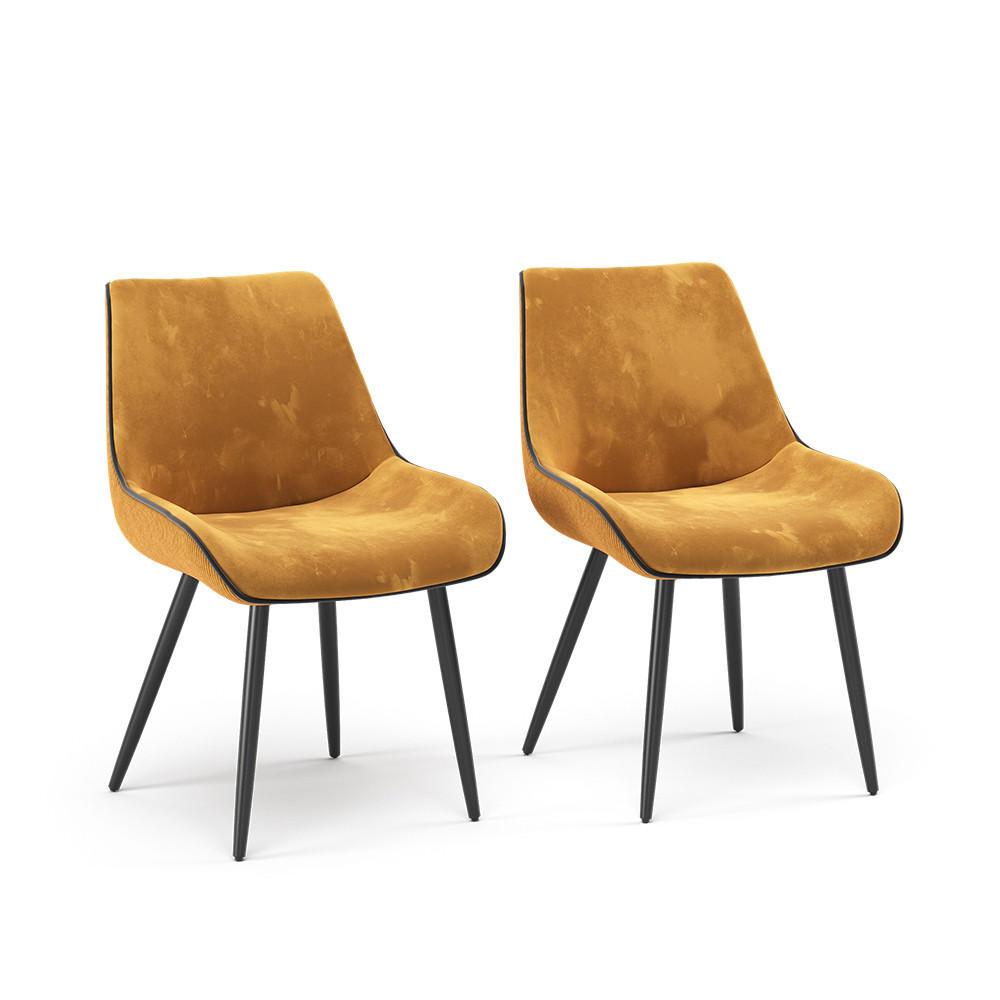 ESSZIMMERSTUHL Eleganza Gelb 2er Set - Dunkelgelb, Metall (53.5/85/59cm) - Vicco