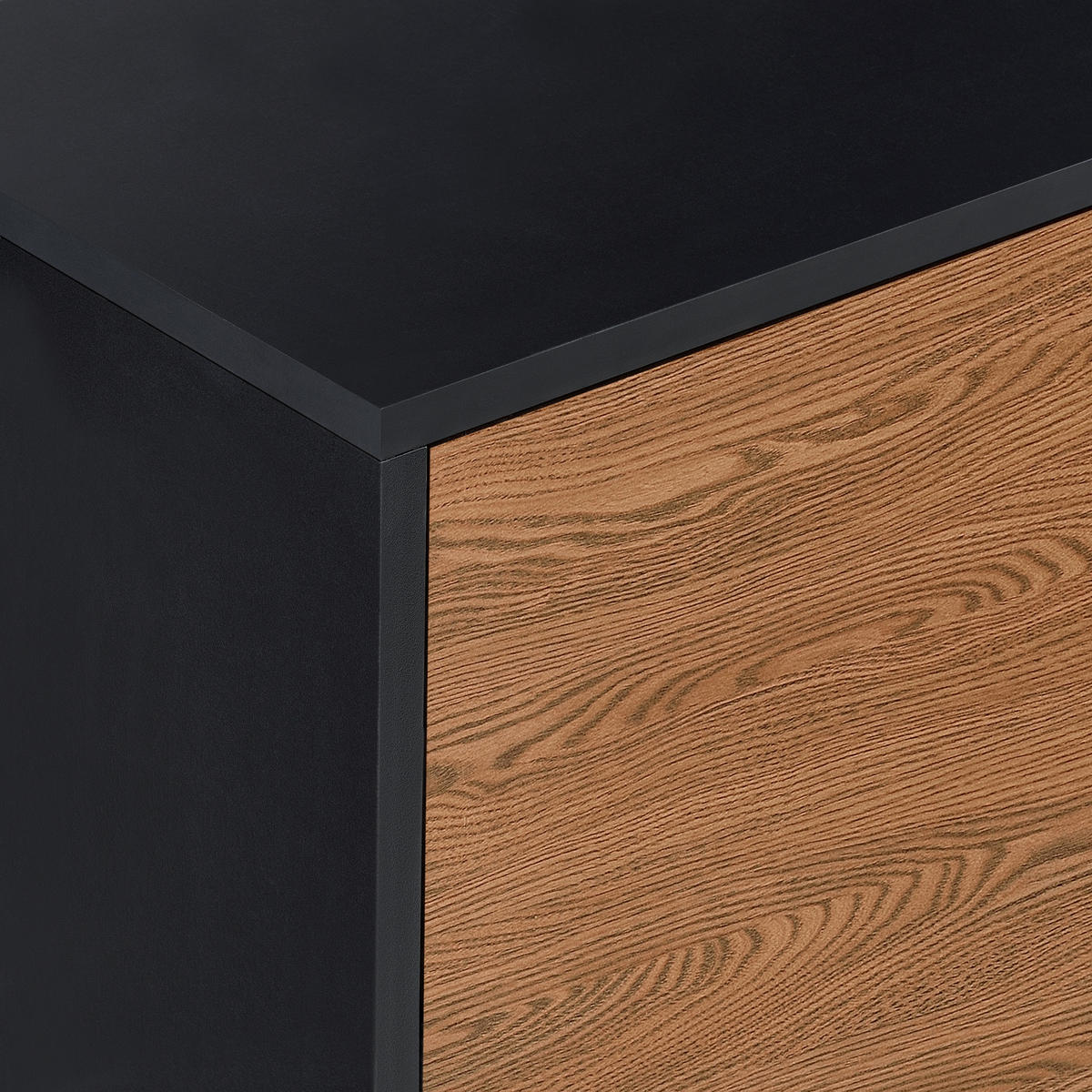 SIDEBOARD Boxholm - Dunkelbraun/Schwarz, Holzwerkstoff/Metall (120/55/30cm) - [en.casa]