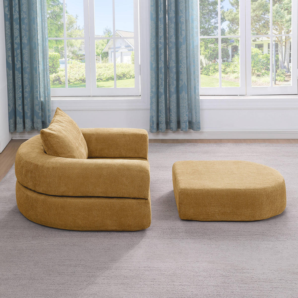 SOFA in Gelb aus Chenille, komfortabel und flexibel kombinierbar - Gelb, Textil (90/41/101cm) - Flora Grace