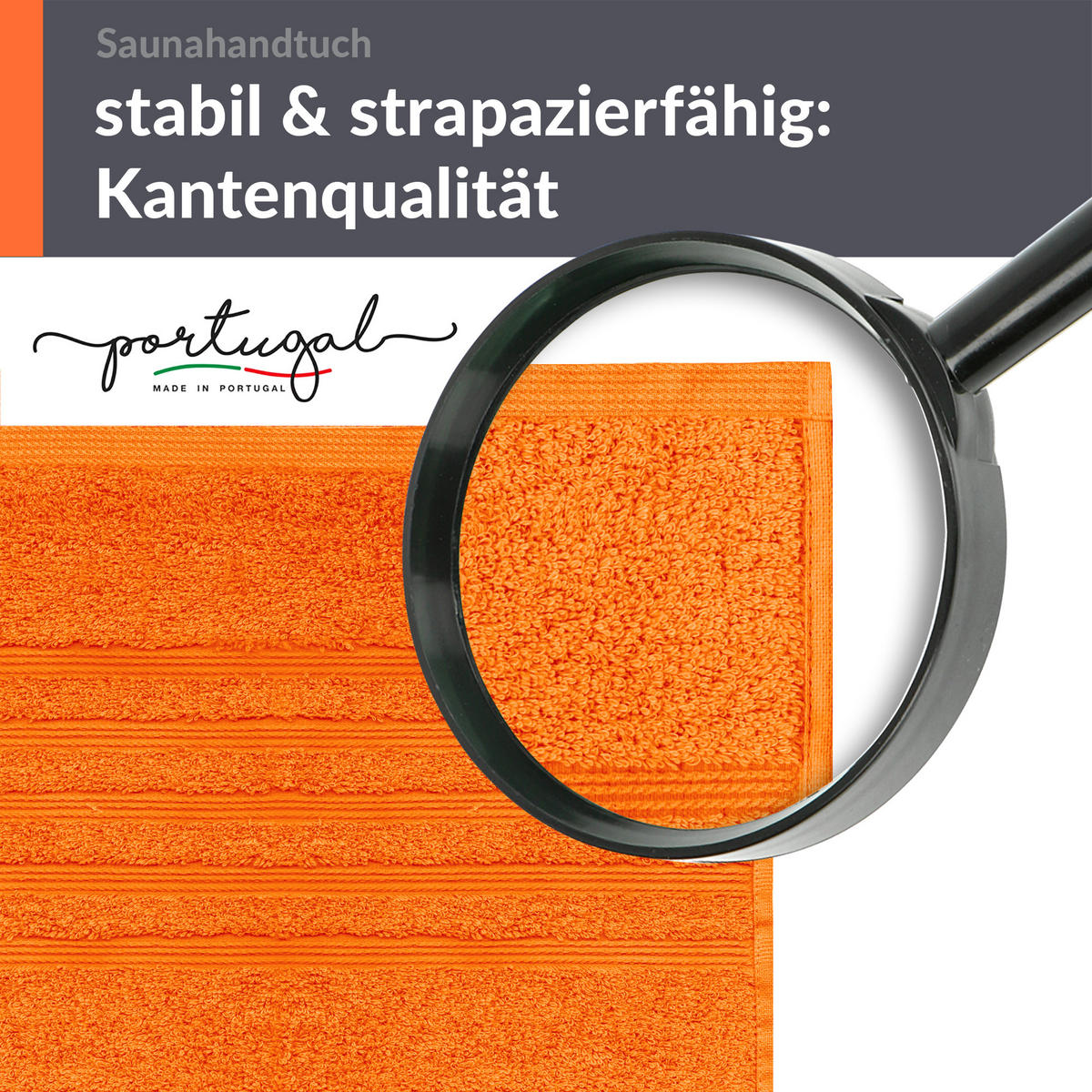SAUNATUCH London Clementinen Orange 80x220 cm - Orange, Textil (80/220cm) - Lashuma