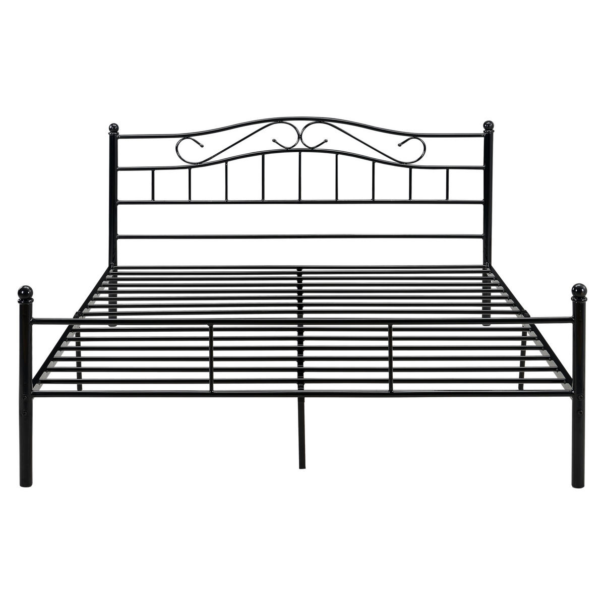 METALLBETT Florenz - Schwarz, Metall (160/200cm) - [en.casa]