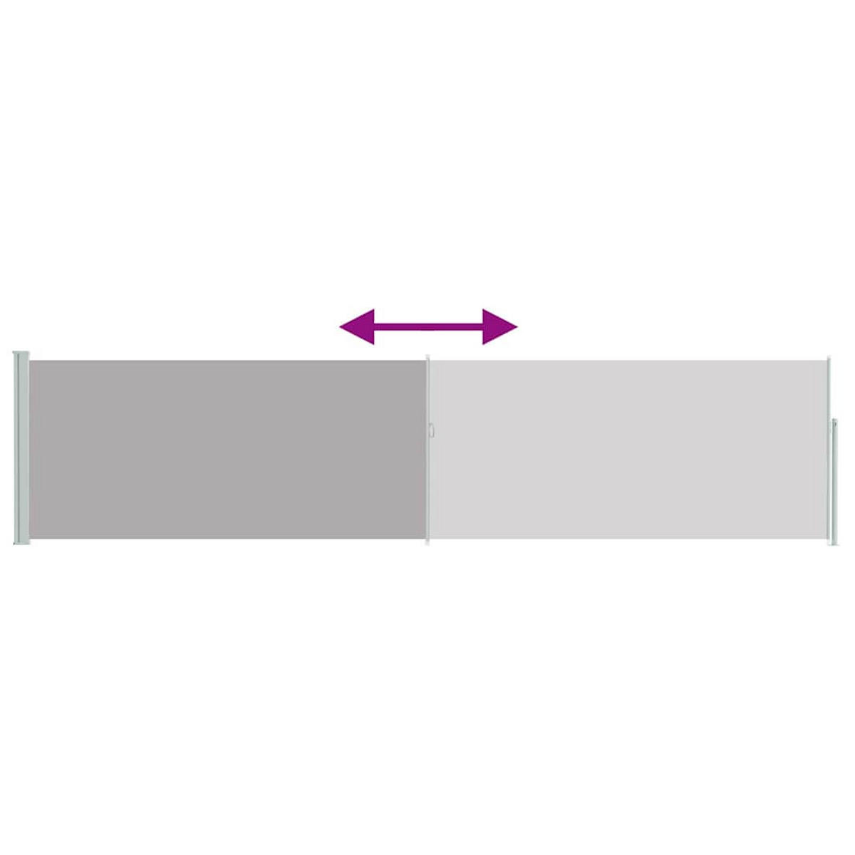 SEITENMARKISE Ausziehbare 120/500 Cm Grau - Grau, Textil (120/500cm) - vidaXL