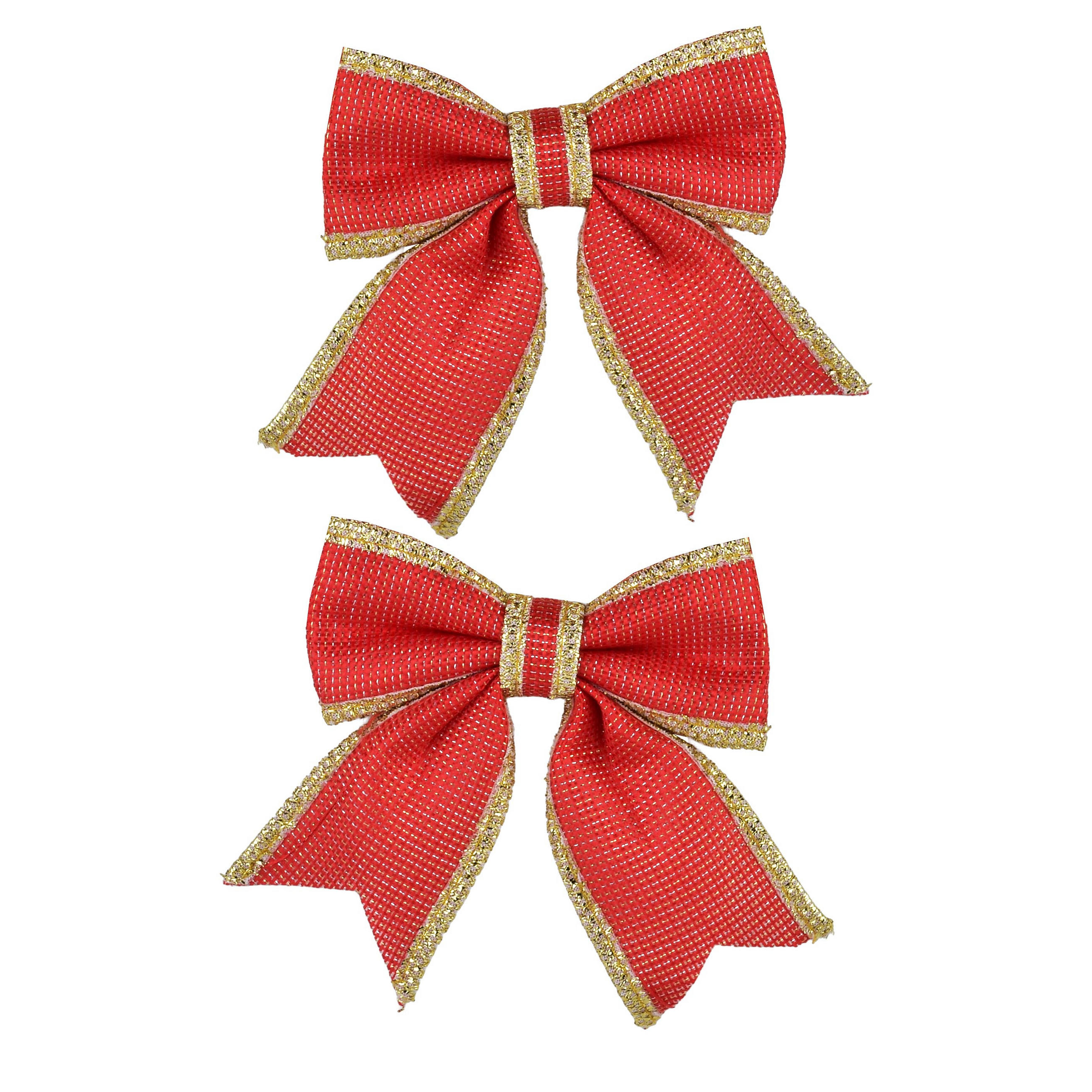 SCHLEIFE Santa Lila 2er Set Rot 13x13x14 cm Kunststoff - Rot, Kunststoff (13/14/13cm) - Mondex