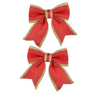 SCHLEIFE Santa Lila 2er Set Rot 13x13x14 cm Kunststoff - Rot, Kunststoff (13/14/13cm) - Mondex