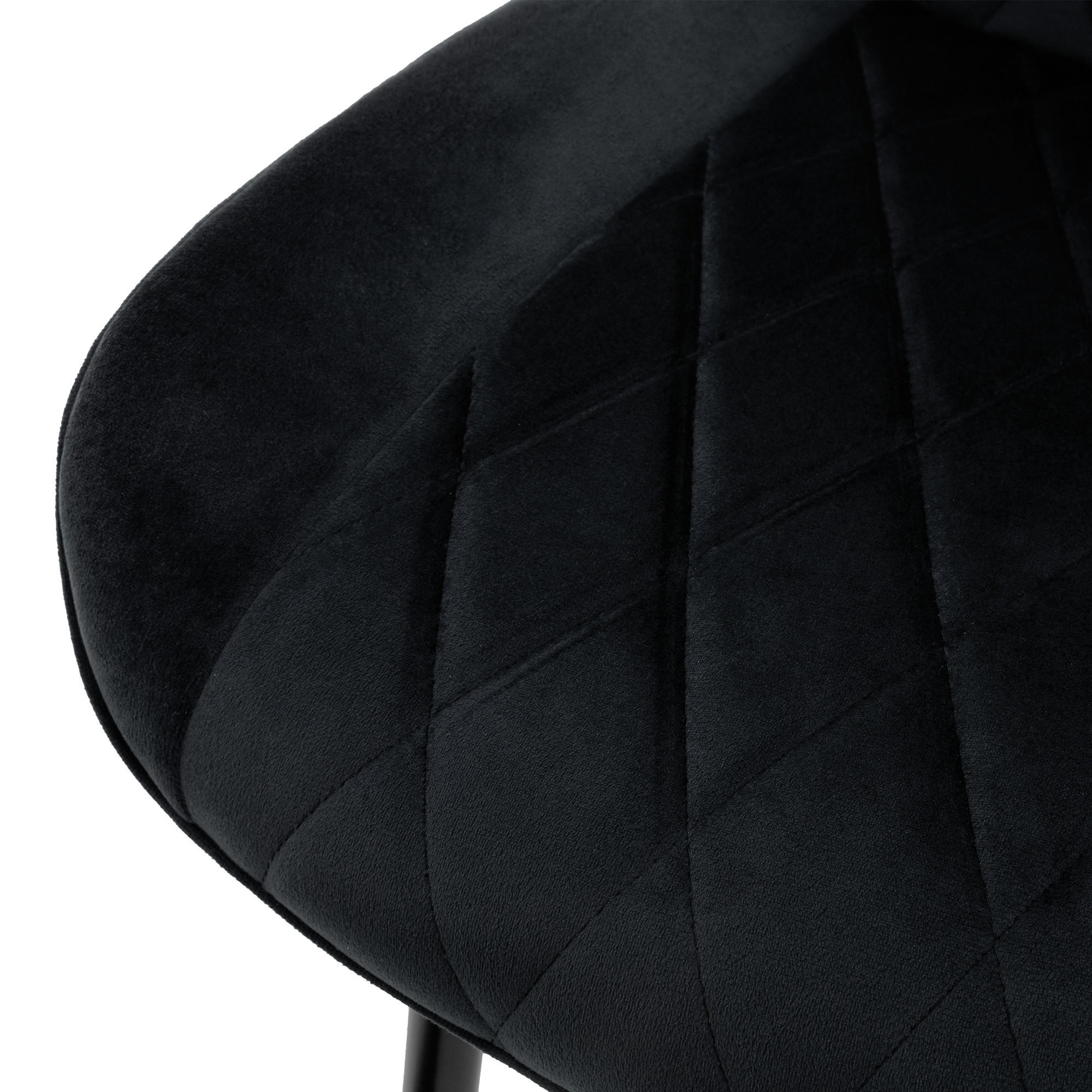 ESSZIMMERSTUHL Samt Schwarz 6er Set - Schwarz, Metall (54/81/60cm)