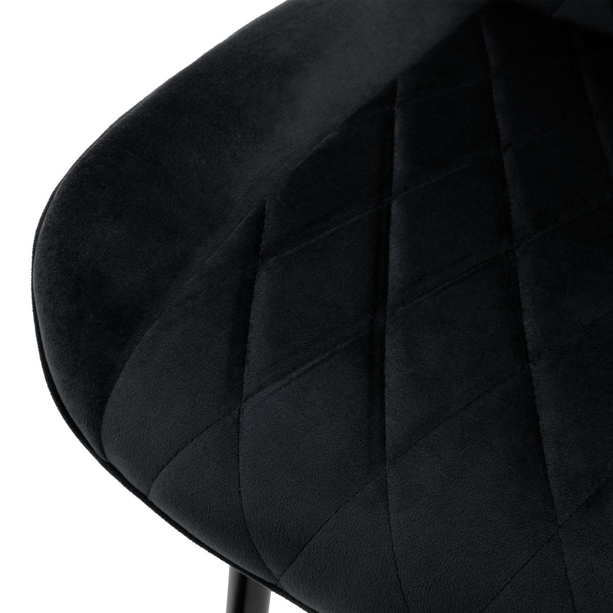 ESSZIMMERSTUHL Samt Schwarz 6er Set - Schwarz, Metall (54/81/60cm)