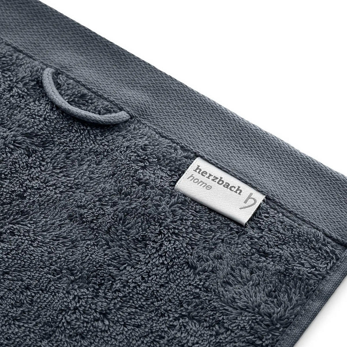 SEIFTUCH 3er Set Pura Anthrazit - Anthrazit, Textil (30/30cm) - Herzbach Home