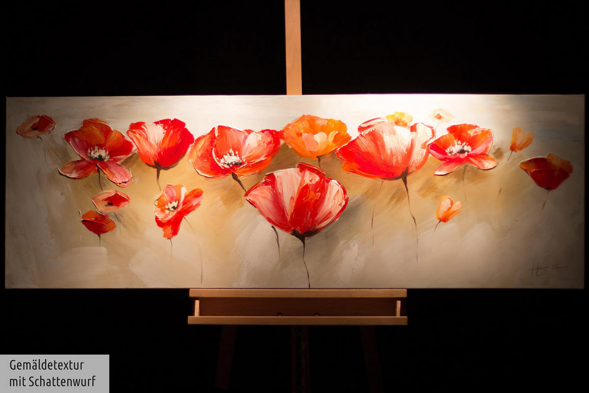 ÖLGEMÄLDE 150/50 cm - Rot, Holz/Textil (2/50cm) - KUNSTLOFT