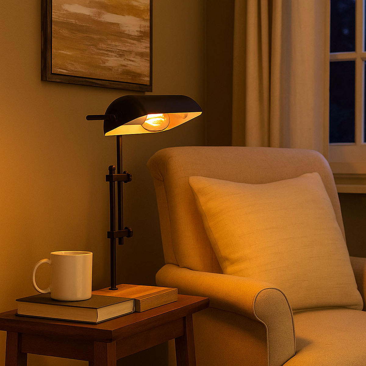 LED TISCHLEUCHTE Marid Holzoptik Schwarz - Schwarz, Metall (26.5/18.2/50cm) - Globo Lighting