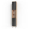 BADSCHRANK Fynn Eiche 30 x 190 cm - Eichefarben/Anthrazit, Holzwerkstoff (30/190/30cm) - Vicco