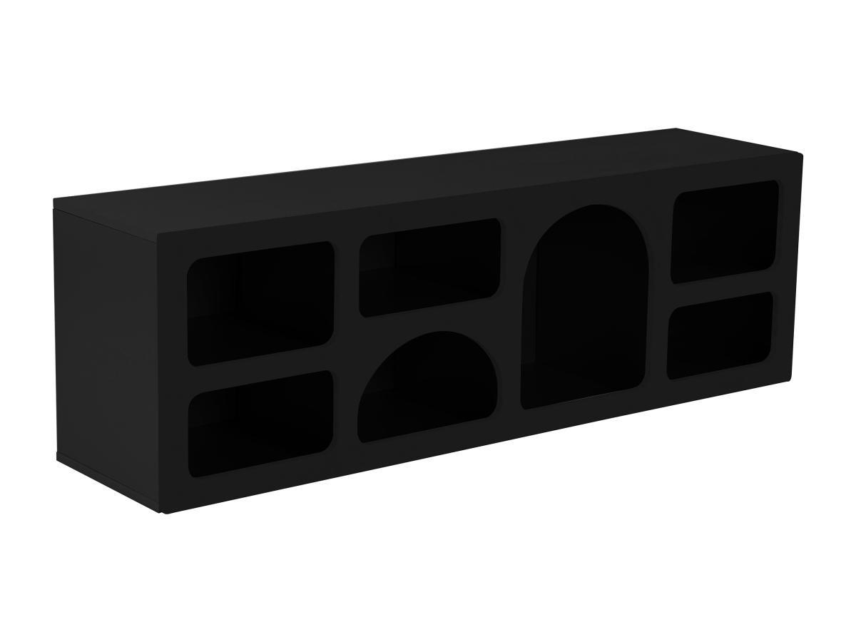 TV-MÖBEL mit 7 Fächern - Schwarz - LUELA - Schwarz, Holz (40/51/160cm) - Vente-Unique