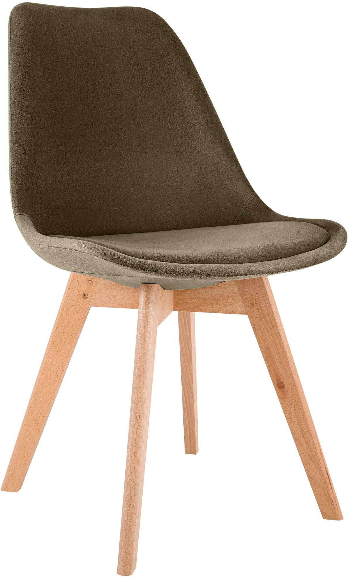 STUHL Samt Dunkelbraun - Eukalyptusholzfarben/Dunkelbraun, Holz/Textil (49/83/50cm) - CLP