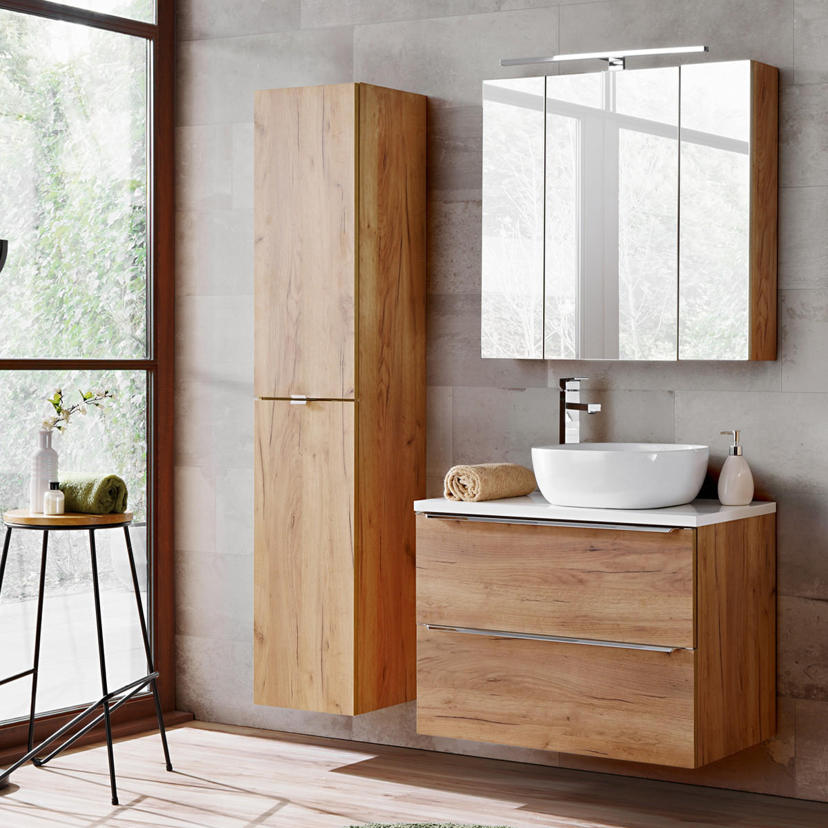 HÄNGESÄULE April Holz - Braun, Holzwerkstoff (35/170/33cm) - Petits-meubles