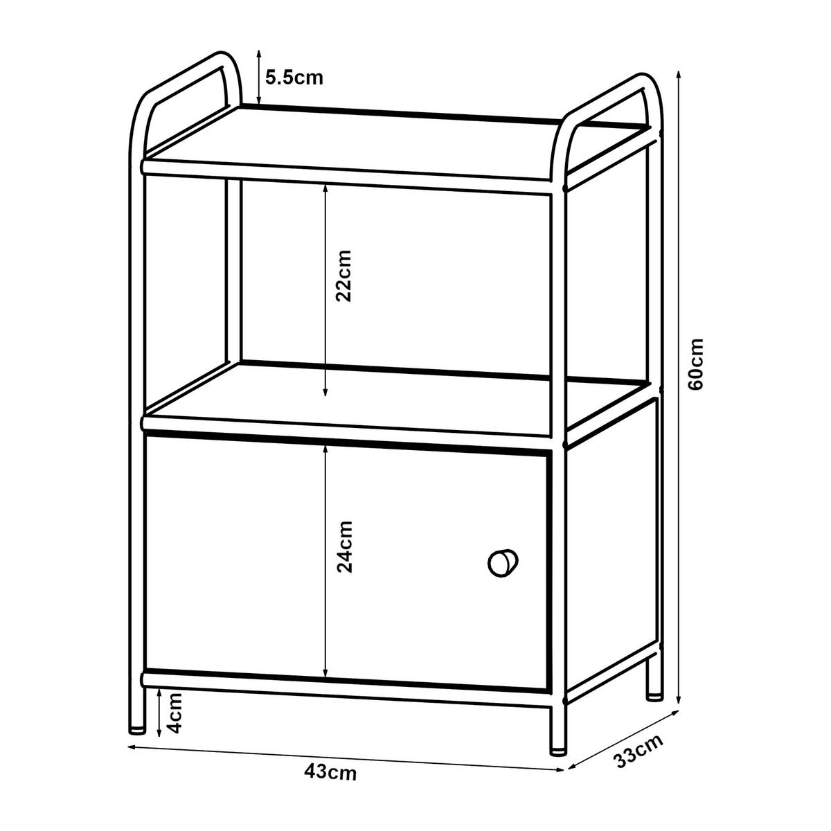 BEISTELLTISCH Gulen - Eichefarben/Schwarz, Holzwerkstoff/Metall (33/43/60cm) - [en.casa]
