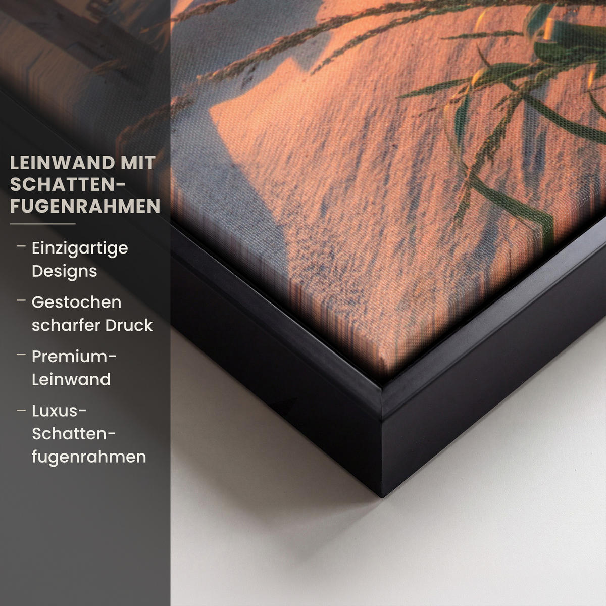 LEINWAND Bilder mit Rahmen - Strand - Meer - Düne - Sonnenuntergang - Landschaft - 50x70 - Beige, Textil (50/70cm) - MuchoWow
