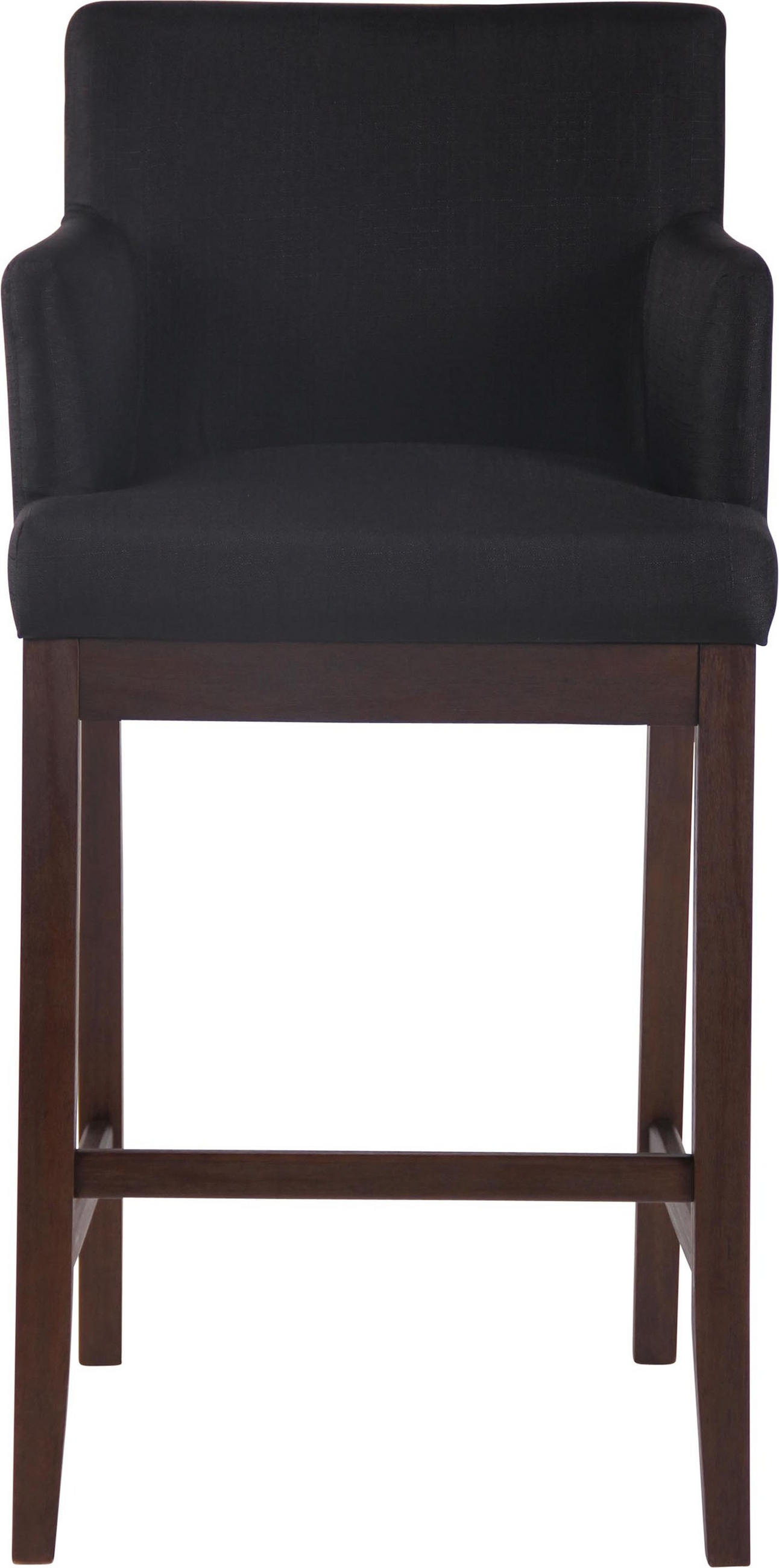 BARHOCKER Laren, Gestell Holz antik dunkel, Stoff Schwarz - Schwarz/Braun, Holz/Textil (56/100/57cm) - TPFLiving