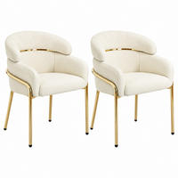 ESSZIMMERSTUHL Samt Beige Metallbeine 2er-Set - Beige, Metall (53.1/79/53cm) - Meubliv