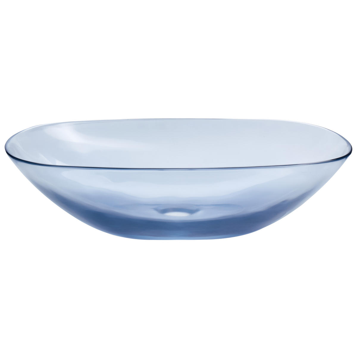 AUFSATZWASCHBECKEN Blau 54/36 cm Mineralwerkstoff Moengo - Blau/Transparent, Keramik (54/15/36cm) - Beliani