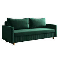 SCHLAFSOFA MARO, Sofa mit Schlaffunktion und Bettkasten, Farbe: Grün, Veloursstoff - Grün, Textil (217/92/85cm) - Sepro Meble