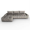 ECKSCHLAFSOFA Costa L taupe links - Taupe/Schwarz, Kunststoff/Textil (290/169cm) - Beautysofa