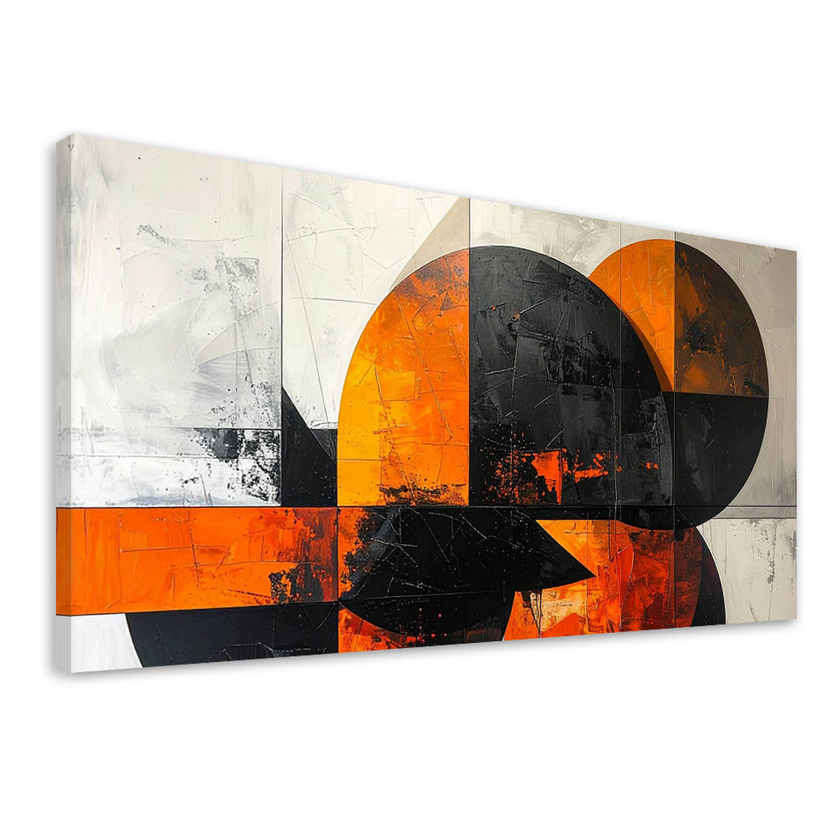 LEINWANDBILD 3D und geometrisch 120x60cm - Orange, Textil (120/60cm) - Feeby