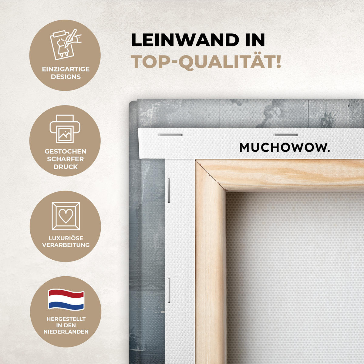 LEINWANDBILD Kunst - Grau - Gold - Abstrakt 30x40 cm - Dunkelgrau, Textil (30/40cm) - MuchoWow