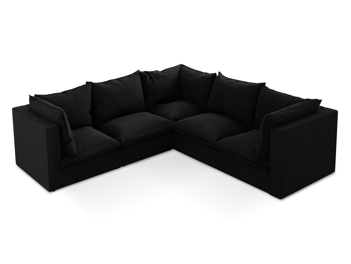 2-SITZER SOFA Strukturstoff Schwarz - Schwarz, Holzwerkstoff/Kunststoff (180/77/90cm) - Makamii