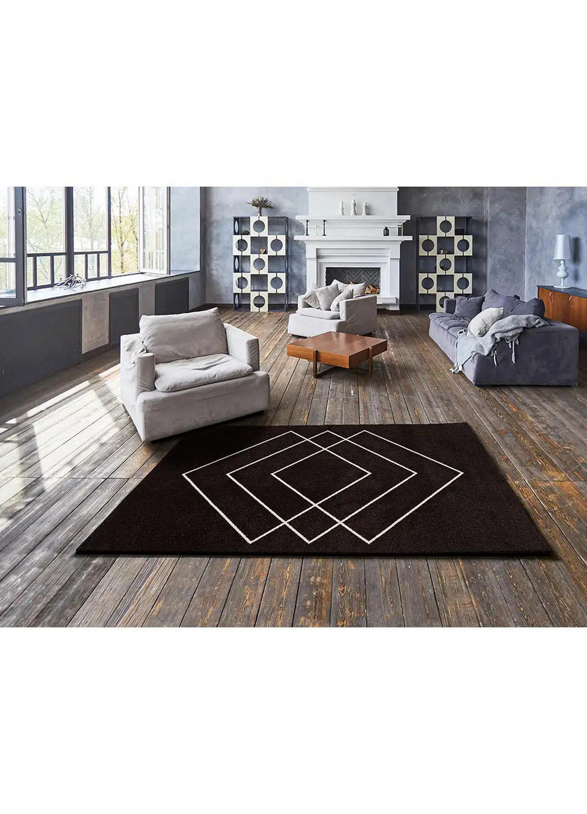 WEBTEPPICH Schwarz Breda 190/280 cm - Schwarz, Naturmaterialien/Textil (190/280cm) - Atticgo