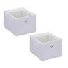 2XAUFBEWAHRUNGSBOX - Weiß, Papier/Textil (20.5/16/25cm) - Relaxdays