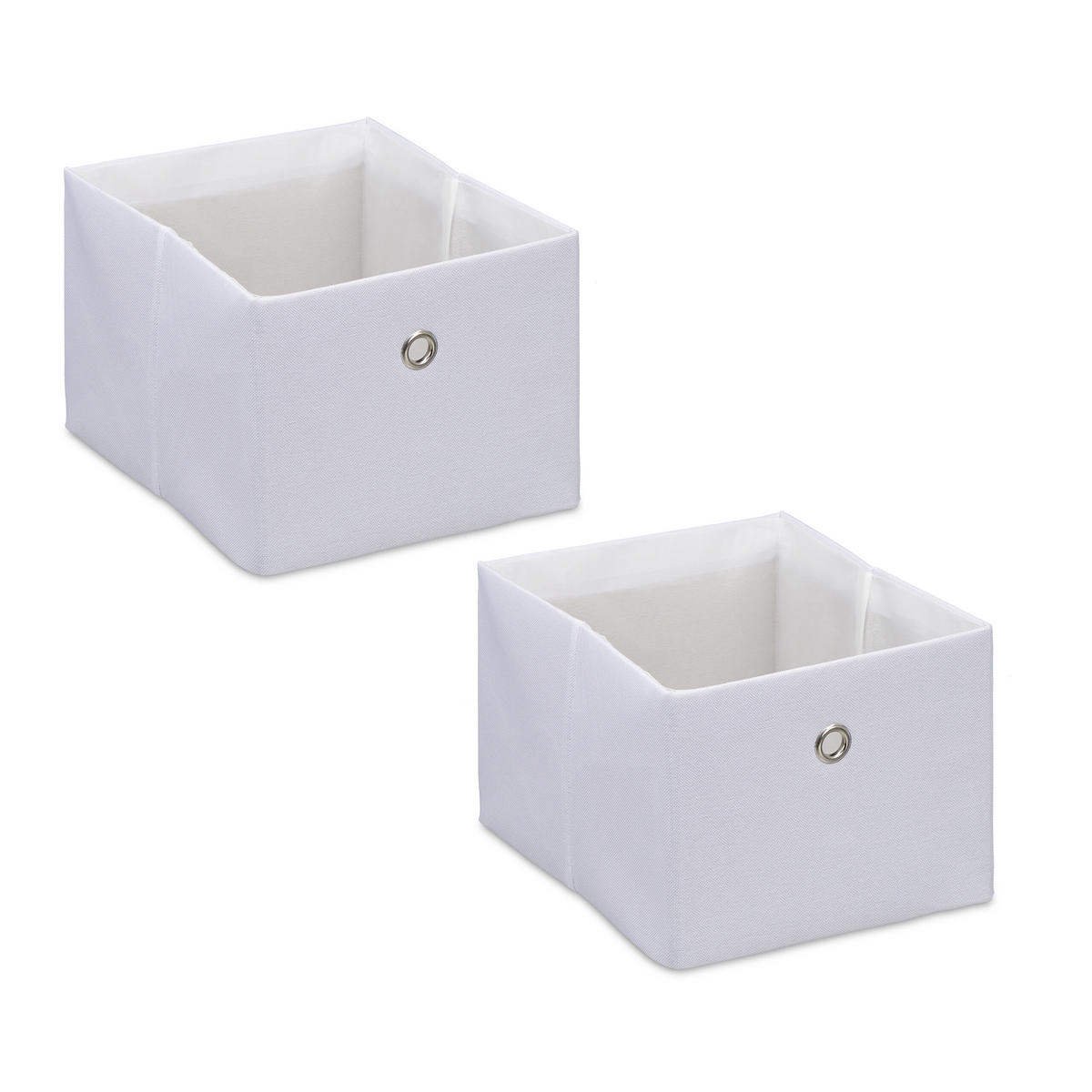 2XAUFBEWAHRUNGSBOX - Weiß, Papier/Textil (20.5/16/25cm) - Relaxdays