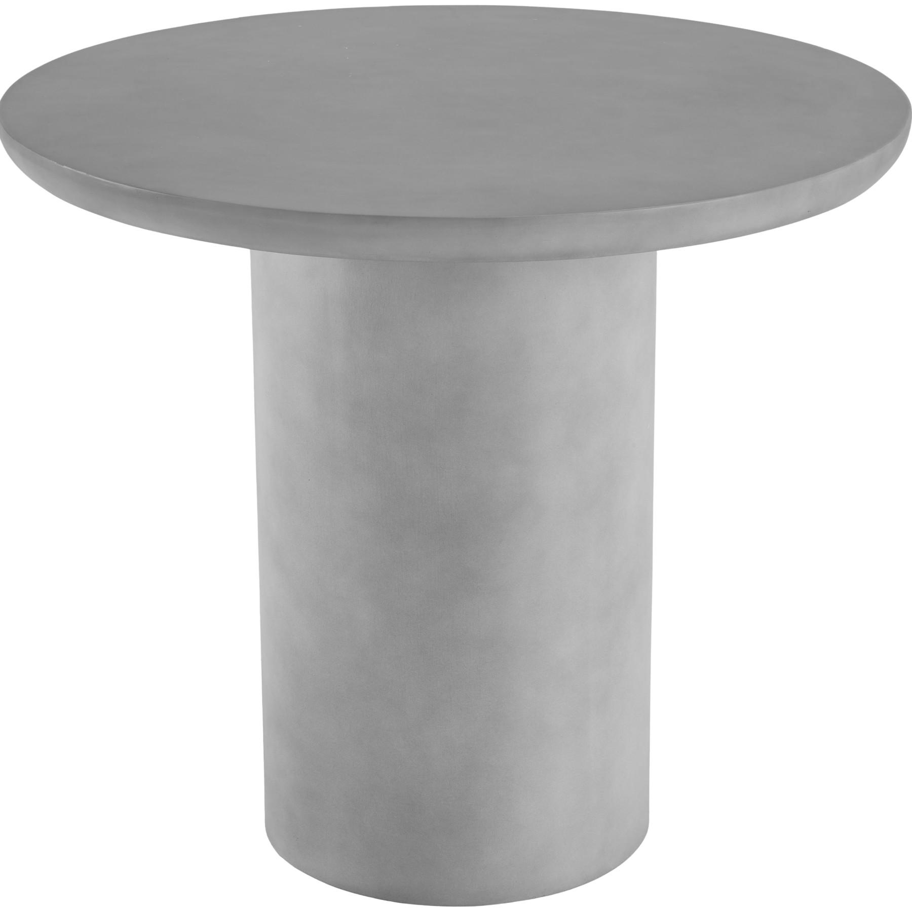 RUNDER-GARTENTISCH Talmi,inkl. Bodenschoner, 86,5 x 75,5 cm,betongrau - Grau, Keramik (86.5/86.5/75.5cm) - tectake